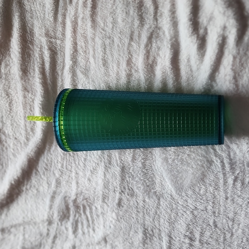 Green grid Starbucks Cup